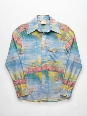 Vintage Men's Pastel 70’s Sears Disco Shirt